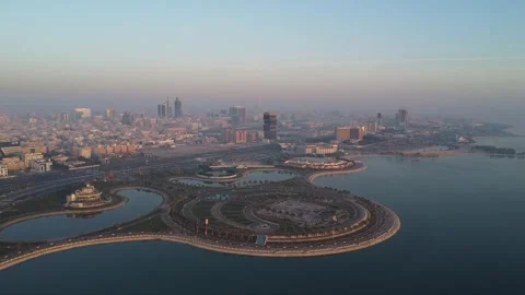 Circular Island and Waterfront Development in Al Khobar Saudi Arabia Stock Footage 335545199