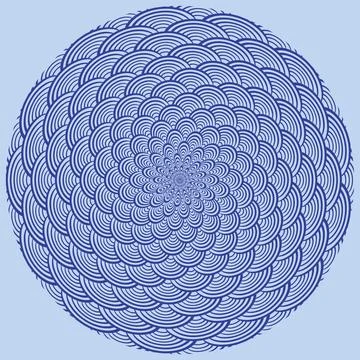 Circular Japanese wave seamless pattern background vector Master Stock Illustration