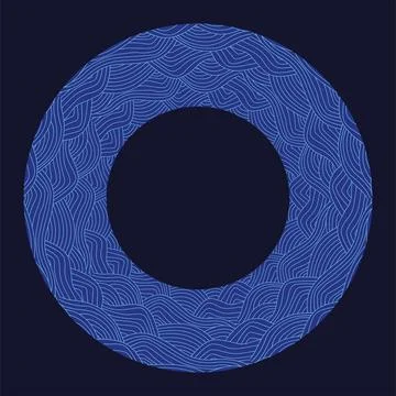 Circular Japanese wave seamless pattern background vector Illustrazione stock