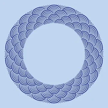 Circular Japanese wave seamless pattern background vector Master Stock Illustration