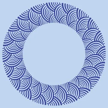 Circular Japanese wave seamless pattern background vector Master 스톡 일러스트