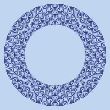 Circular Japanese wave seamless pattern background vector Master Stock Illustration