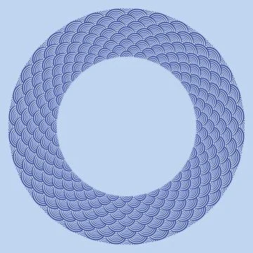 Circular Japanese wave seamless pattern background vector Master Stock Illustration