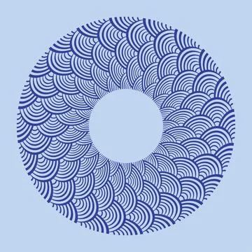 Circular Japanese wave seamless pattern background vector Master 스톡 일러스트