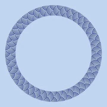 Circular Japanese wave seamless pattern background vector Master Illustrazione stock