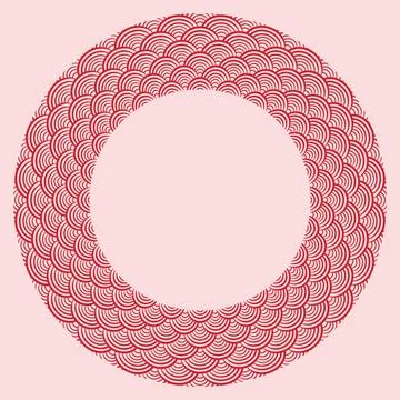 Circular Japanese wave seamless pattern background vector Master Stock Illustration