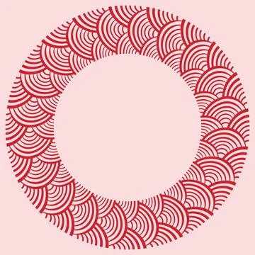 Circular Japanese wave seamless pattern background vector Master Illustrazione stock