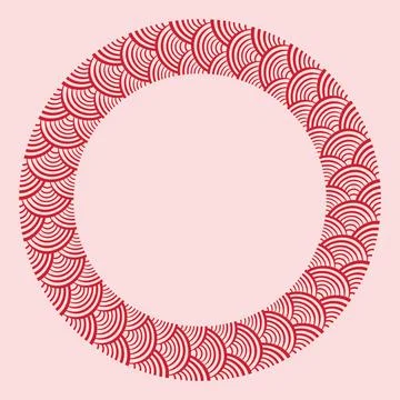 Circular Japanese wave seamless pattern background vector Master Illustrazione stock