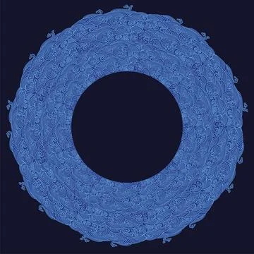 Circular Japanese wave seamless pattern background vector Stock Illustration