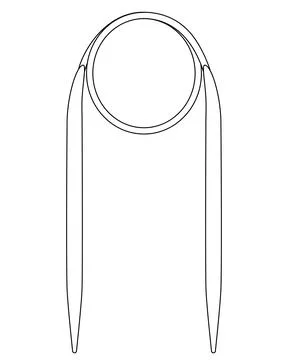 Circular knitting needles. A cable needle is a special type of double-pointed Ilustración de archivo