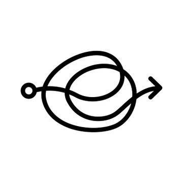 Circular knot icon vector outline illustration Illustrazione stock