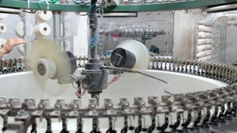 Circular kntitting machine Stock Footage 131821340