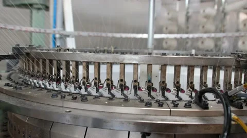 Circular kntitting machine Stock Footage 131821377