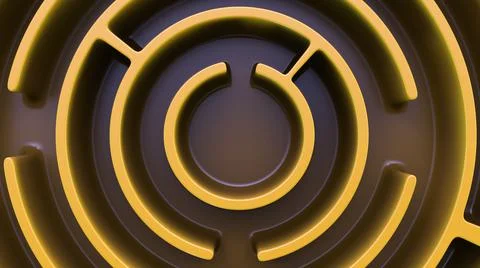 Circular labyrinth construction. Top view. Full frame. Stock-Fotos
