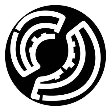 Circular labyrinth creating abstract geometric pattern puzzle 库存插图