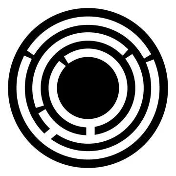 Circular labyrinth creating a complex problem solving challenge Stock Illustration