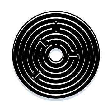 Circular labyrinth creating a complex puzzle challenge Ilustración de archivo