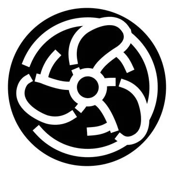 Circular labyrinth icon navigating complex problem solving challenge Stock Illustration