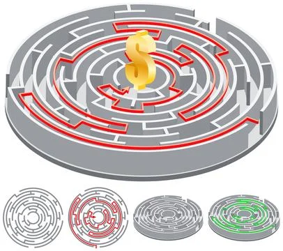 Circular Labyrinth Stock Illustration