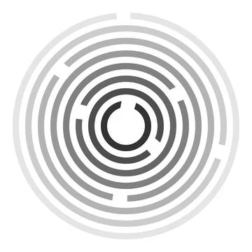 Circular labyrinth, maze icon. Out of the labyrinth Stock Illustration