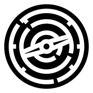 Circular labyrinth maze puzzle solving challenge concept 스톡 일러스트