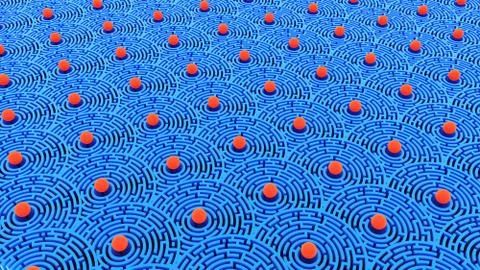 Circular labyrinth pattern, 3D rendering Stock Illustration