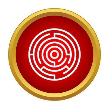 Circular labyrinth symbol representing challenge and problem solving Иллюстрация