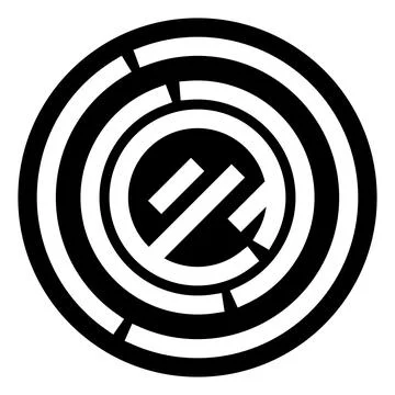 Circular labyrinth symbol representing complexity and strategic thinking イラスト素材