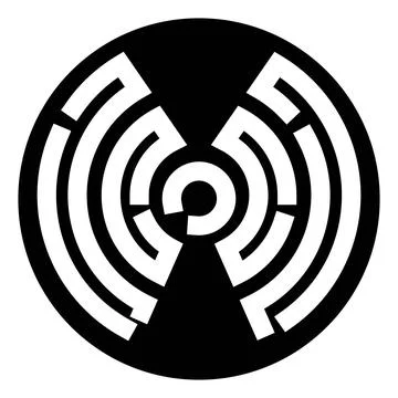 Circular labyrinth symbol representing life's journey and complexity Stock Illustration