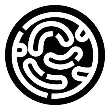 Circular labyrinth symbol representing problem solving and complexity イラスト素材