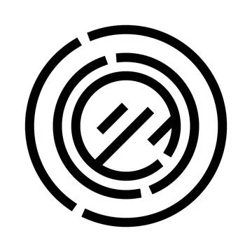 Circular labyrinth symbol representing problem solving and strategy 스톡 일러스트