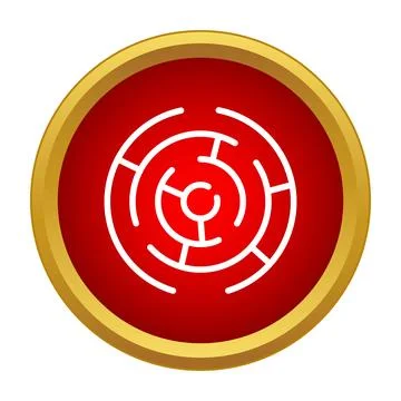 Circular labyrinth symbol representing problem solving and strategy 스톡 일러스트