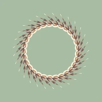 Circular lace border with dusty rose, stone gray, warm slate, dark mauve, vanill Stock Illustration