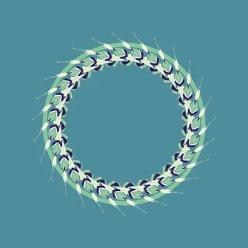 Circular lace border in gradient twilight shore tones with pale lime, mint, slat 스톡 일러스트