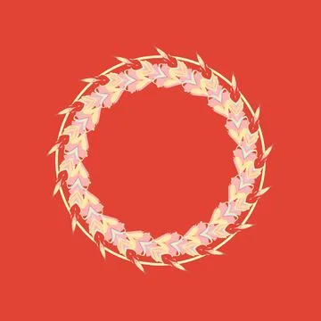 Circular lace border in ice blue, lemon sorbet, apricot tint, blush pink, tomato Stock Illustration