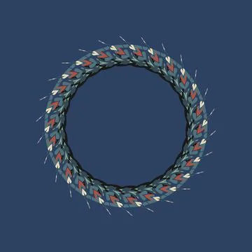 Circular lace border with murky water, fog teal, deep marsh, midnight conifer, p Illustration