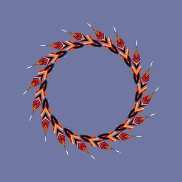 Circular lace border in rusty spring, patient blue, shadow hallway, locked door, Stock Illustration