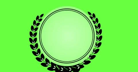 Circular Laurel Wreath Frame on a Colorful Background. Elegant award-style .. 스톡 일러스트