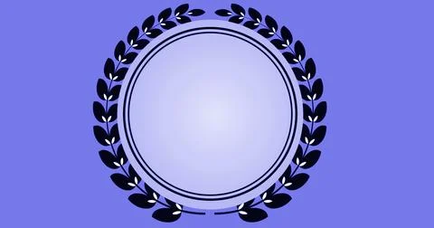 Circular Laurel Wreath Frame on a Colorful Background. Elegant award-style .. 스톡 일러스트