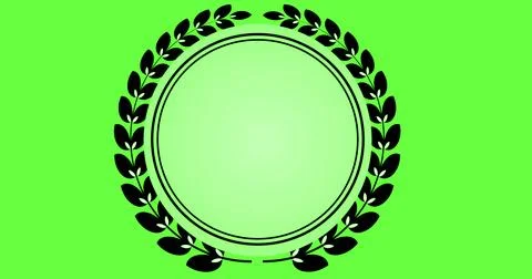 Circular Laurel Wreath Frame on a Colorful Background. Elegant award-style .. 스톡 일러스트