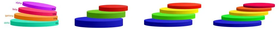 Circular layers forming thin cylinder pyramid, version with three to five o.. Stock Illustration
