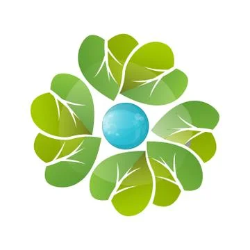Circular leaf collection Stock Illustration