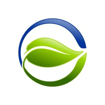 Circular Leaf Eco Friendly Symbol Logo Design Stock Illustration