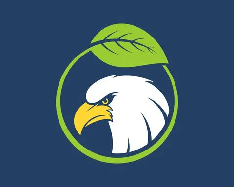 Circular leaf with patriotic eagle inside Stock Illustration