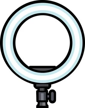 Circular LED ring light studio mount Stock Illustration