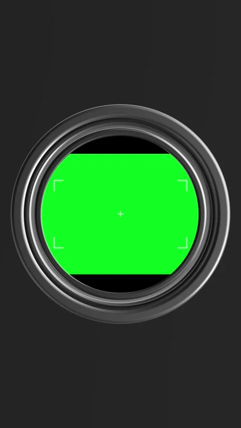 Circular lens chroma key green screen bar, tracking markers, black center, and m Stock Footage 340527516