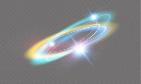Circular lens flare transparent light effect. Abstract cross ellipse. Rotational Stock Illustration