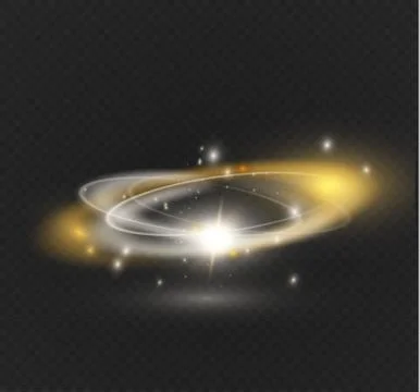 Circular lens flare transparent light effect. Abstract cross ellipse. Rotational Stock Illustration