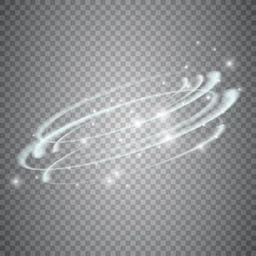 Circular lens flare transparent light effect. Abstract sparkling spark. Ellipse Illustrazione stock