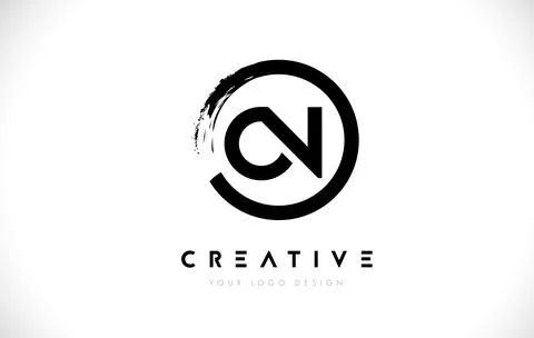 ON Circular Letter Logo with Circle Brush Design and White Background. Stock Illustration